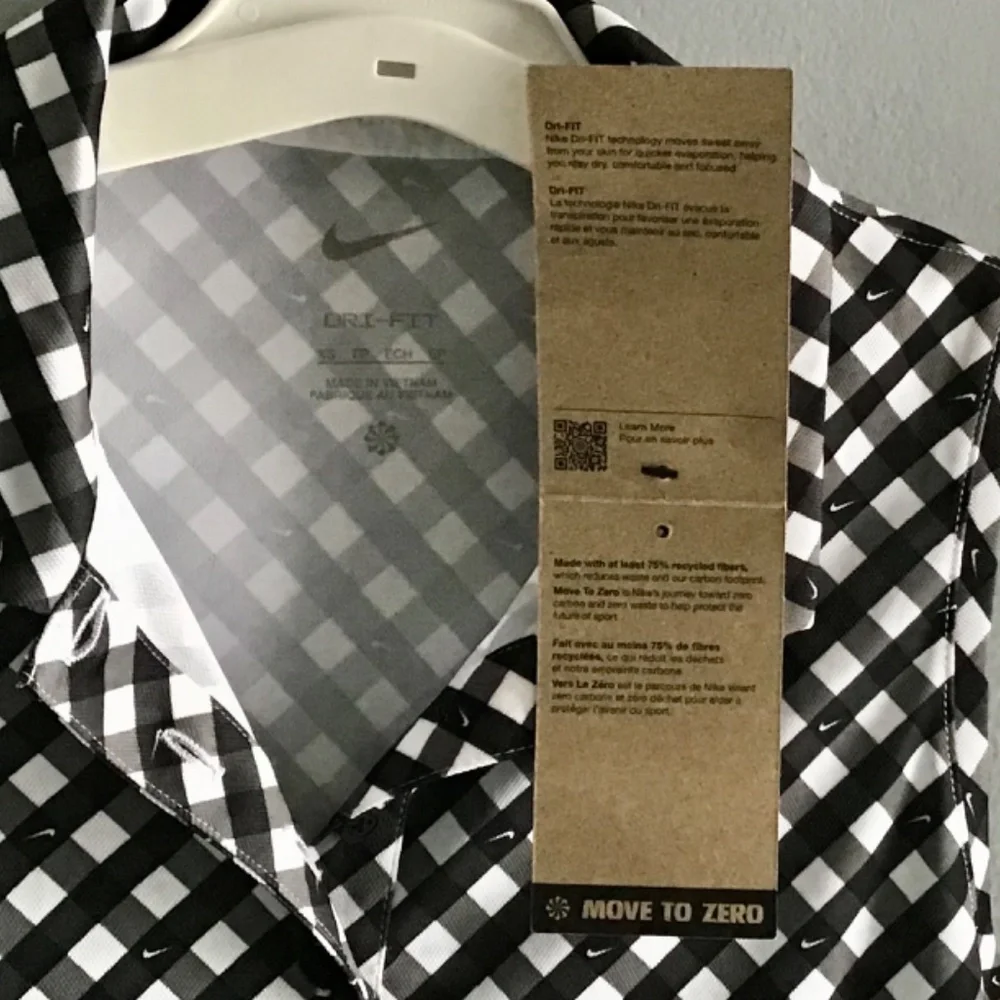 NWT~Nike Women’s Dri-Fit Sleeveless Golf Polo Shirt~Black and WhiteSize XS - Picture 2 of 14